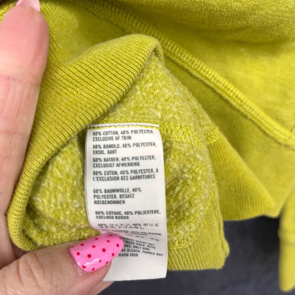 Hollister Vintage Y2K Coconut Girl Hoodie‎ Lime Green Pullover Waffle Hood Small - Picture 7 of 7